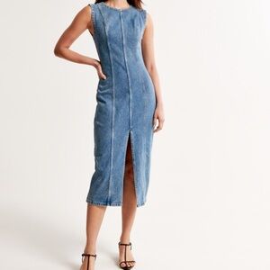 A&F Shell Denim Midi Dress